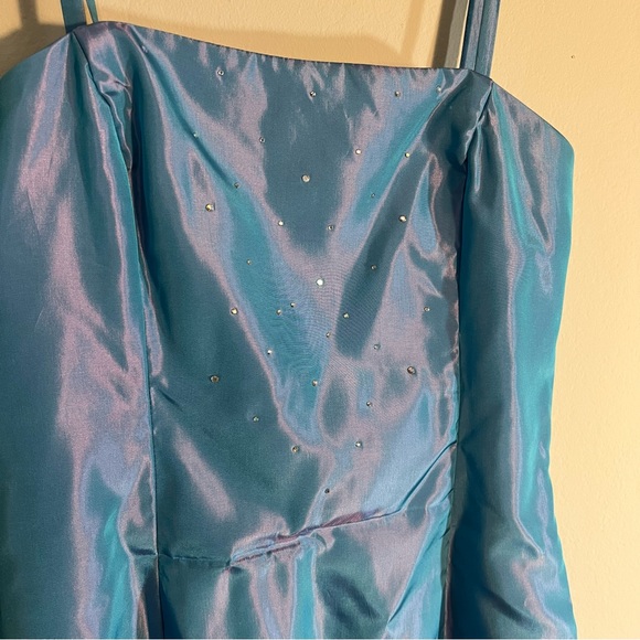 Vintage Jessica McClintock for Gunne Sax Prom Dress Size 9 Made in USA Blue - Picture 3 of 8